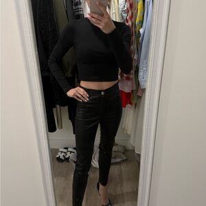 Zara Black Leather Pants